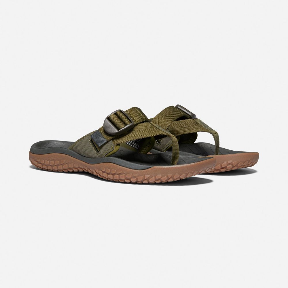 Chanclas Keen Mexico Verde Oscuro Oliva - Hombre Solr Toe Post Sandal - BR3781265